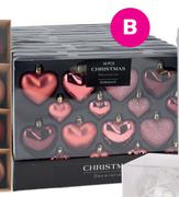 16 Piece Heart Shaped Baubles