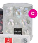 60cm Iridescent Clear Baubles