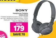 Sony Headphones (Foldable) MDR-ZX110
