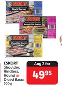 Eskort Shoulder, Rindless, Round Or Diced Bacon-For Any 2 X 200g