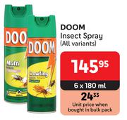 Doom Insect Spray (All Variants)-For 6 x 180ml