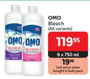 Omo Bleach (All Variants)-For 6 x 750ml