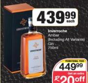 Inverroche Amber (Including All Variants) Gin-750ml Each