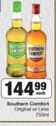 Southern Comfort (Original Or Lime)-750ml Each