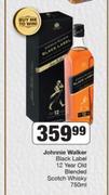 Johnnie Walker Black Label 12 Year Old Blended Scotch Whisky-750ml 
