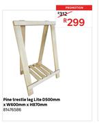 Pine Trestle Leg Lite D500mm x W600mm x H870mm 81476586