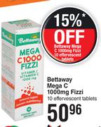 Bettaway Mega C 1000mg Fizzi 10 Effervescent Tablets