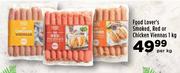 Food Lover's Smoked, Red Or Chicken Viennas-Per kg