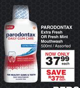 Parodontax Extra Fresh Or Fresh Mint Mouthwash-500ml Each