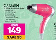 Carmen 1200W Studio Hairdryer