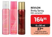 Revlon Body Spray (All Variants)-6 x 90ml