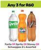 Fanta Or Sprite Or Stoney Or Schweppes Assorted-For 3 x 2L