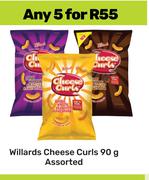 Willards Cheese Curls Assorted-For 5 x 90g