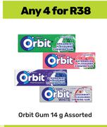 Orbit Gum Assorted-For 4 x 14g