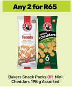 Bakers Snack Packs Or Mini Cheddars Assorted-For 2 x 198g