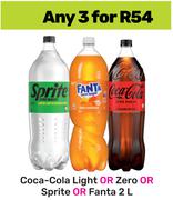 Coca Cola Light Or Zero Or Sprite Or Fanta 2L-For 3