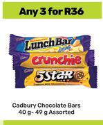 Cadbury Chocolate Bars Assorted-For 3 x 40g-49g