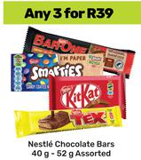 Nestle Chocolate Bars Assorted-For 3 x 40g-52g