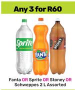 Fanta Or Sprite Or Stoney Or Schweppes Assorted-For 3 x 2L