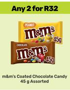 M&M's Coated Chocolate Candy Assorted-For 2 x 45g