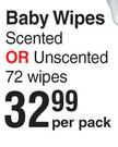 Portia M Baby Wipes Scented Or Unscented 72 Wipes-Per Pack