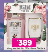 Musgrave Pink Gin Glass Gift Pack-750ml