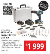 Ryobi 18V Li-Ion Impact Driver Drill Kit XLD-1860K