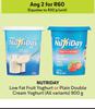 Nutriday Low Fat Fruit Yoghurt Or Plain Double Cream Yoghurt (All Variants)-For Any 2 x 900g