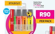 Stabilo Boss Highlighter 3+1 Free Pack-Per Pack