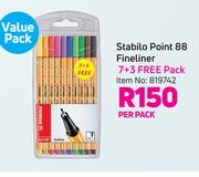 Stabilo Point 88 Fineliner (7+3 Free Pack)-Per Pack