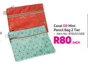 Coral Or Mint Pencil Bag (2 Tier)-Each