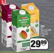Spar UHT Dairy Free Milk (Oat, Rice Or Almond)-1Ltr Each