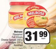 Melrose Flavoured Full Cream Cheese Spread 250g Or Wedges 200g Assorted-Each
