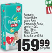 Pampers Active Baby Value Pack Disposable Pants-Per Pack