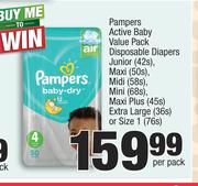 Pampers Active Baby Value Pack Disposable Diapers-Per Pack