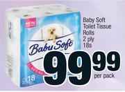 Baby Soft 2 Ply Toilet Tissue Rolls-18's Per Pack