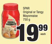 Spar Original Or Tangy Mayonnaise-750g Each