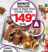 Marinated Karoo Lamb Loin & Best End Chops Slices-Per Kg