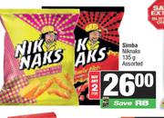 Simba Niknaks Assorted-For Any 2 x 135gm