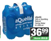 aQuelle Still Or Sparkling Natural Spring Water-6 x 500ml Per Pack
