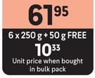 Sunlight Hand Washing Powder (All Variants)-6 x 250g + 50g Free