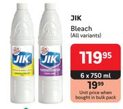 Jik Bleach (All Variants)-6 x 750ml