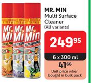 Mr Min Multi Surface Cleaner (All Variants)-6 x 300ml