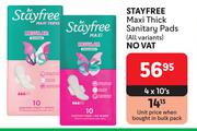 Stayfree Maxi Thick Sanitary Pads (All Variants)-4 x 10's