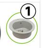 Jugo Single Bowl Round Kitchen Sink Grey 51 x 51 x 18cm 81500090