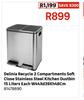 Delinia Recycle 2 Compartments Soft Close S/S Kitchen Dustbin 15L W44 x D39 x H48cm 81478690