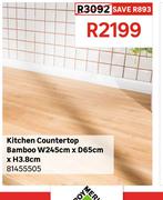 Kitchen Countertop Bamboo W245cm x D65cm x H3.8cm 81455505
