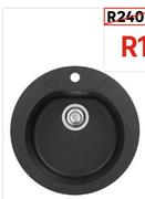 Jugo Single Bowl Round Kitchen Sink Black 51 x 51 x 18cm 81500094