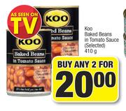 Koo Baked Beans In Tomato Sauce-For Any 2 x 410g