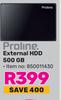Proline External HDD 500GB
